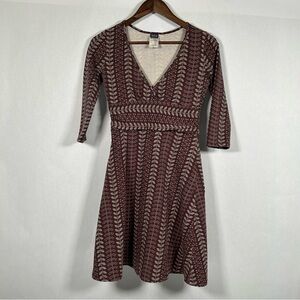 Patagonia Margot Long Sleeve Chocolate Brown Dress Fall Botanical Print
